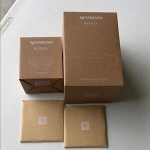 Nespresso Barista Set - 2 Barista Cappuccino Mugs/2 Coasters/2 Dessert Bowls